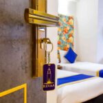 reeva hotel room, a door attach with key